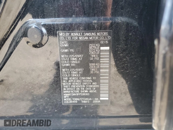 2015 Nissan Rogue S with VIN KNMAT2MV9FP538063, listed as a Copart auction lot 53088515 with 151,512 mi miles and Salvage Title. Bid and sale history available at carsss.com. Image 15.