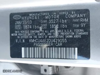2013 Hyundai Accent GLS with VIN KMHCU4AE2DU429055, listed as a IAAI auction lot 41869804 with 126,094 mi miles. Bid and sale history available at carsss.com. Image 9.