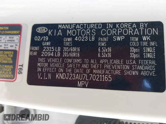 2020 Kia Soul LX with VIN KNDJ23AU7L7021165, listed as a IAAI auction lot 41924587 with 87,513 mi miles. Bid and sale history available at carsss.com. Image 9.