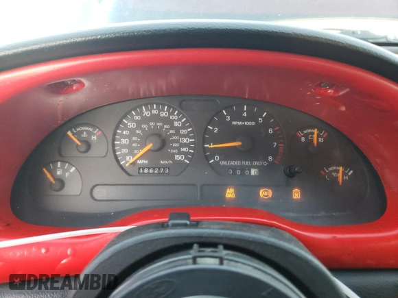 1996 Ford Mustang GT with VIN 1FALP45X6TF166049, listed as a Copart auction lot 77208004 with 186,273 mi miles and Clean Title. Bid and sale history available at carsss.com. Image 9.
