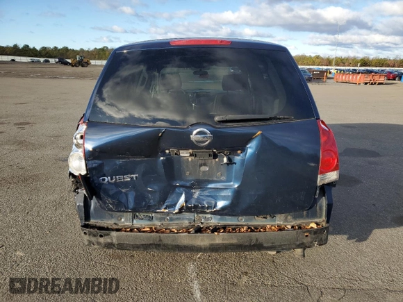 2008 Nissan Quest with VIN 5N1BV28U38N106711, listed as a Copart auction lot 83055694 with 188,961 mi miles and Salvage Title. Bid and sale history available at carsss.com. Image 6.
