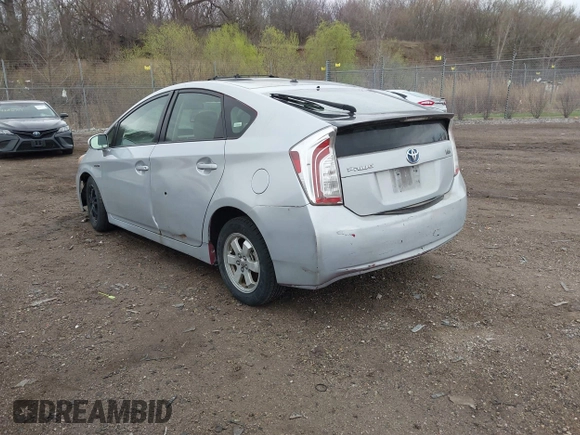 2012 Toyota Prius One with VIN JTDKN3DU5C5449903, listed as a IAAI auction lot 42070487 with 399,464 mi miles. Bid and sale history available at carsss.com. Image 3.