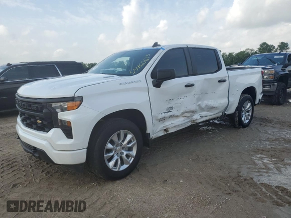 2024 Chevrolet Silverado 1500 Custom with VIN 3GCPABEK8RG445662, listed as a Copart auction lot 54160645 with 1,559 mi miles and Salvage Title. Bid and sale history available at DreamBid. Image 1.