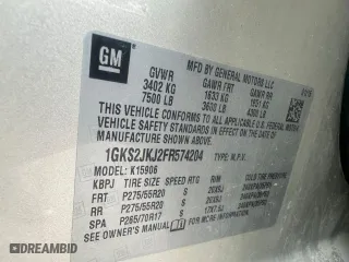 2015 GMC Yukon XL Denali with VIN 1GKS2JKJ2FR574204, listed as a Copart auction lot 54520825 with 213,647 mi miles and Clean Title. Bid and sale history available at carsss.com. Image 10.