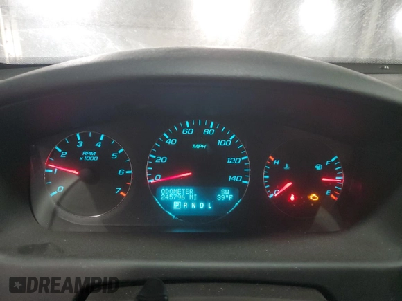 2013 Chevrolet Impala LTZ with VIN 2G1WC5E30D1211039, listed as a Copart auction lot 83844074 with 245,796 mi miles and Salvage Title. Bid and sale history available at DreamBid. Image 9.