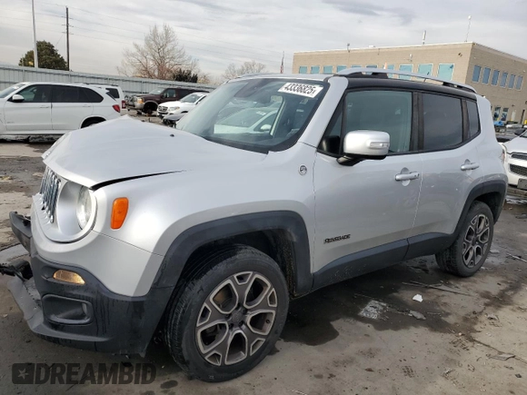 2015 Jeep Renegade Limited with VIN ZACCJBDT6FPB32385, listed as a Copart auction lot 43336825 with 97,651 mi miles and Salvage Title. Bid and sale history available at DreamBid. Image 1.