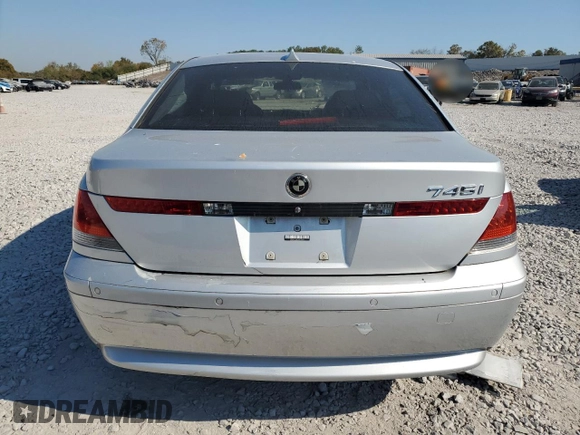 2004 BMW 7 Series 745i with VIN WBAGL63454DP71959, listed as a Copart auction lot 78001354 with Not Provided miles and Salvage Title. Bid and sale history available at DreamBid. Image 6.