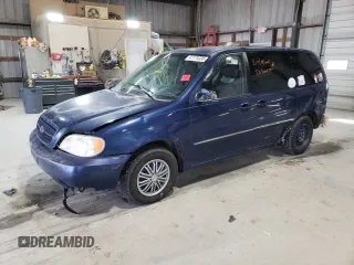 2005 Kia Sedona LX with VIN KNDUP131556615011, listed as a Copart auction lot 47174335 with 161,458 mi miles and Salvage Title. Bid and sale history available at carsss.com. Image 1.