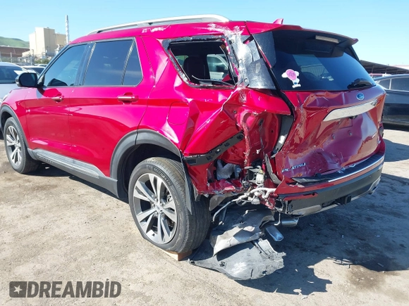 2020 Ford Explorer Platinum with VIN 1FM5K8HCXLGA82209, listed as a IAAI auction lot 41823764 with 52,016 mi miles. Bid and sale history available at carsss.com. Image 3.