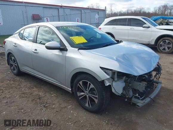 2020 Nissan Sentra SV with VIN 3N1AB8CV2LY286323, listed as a IAAI auction lot 41892303 with 46,831 mi miles. Bid and sale history available at carsss.com. Image 1.