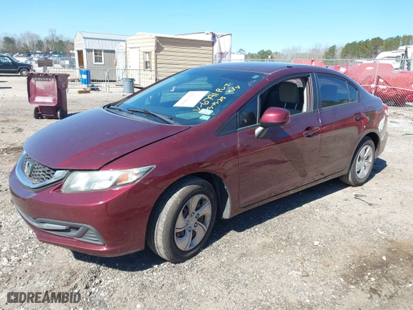 2013 Honda Civic Sdn LX with VIN 19XFB2F57DE096791, listed as a IAAI auction lot 41863226 with 78,173 mi miles. Bid and sale history available at carsss.com. Image 17.