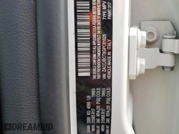2016 Jeep Renegade Trailhawk with VIN ZACCJBCT8GPC81626, listed as a Copart auction lot 54949065 with 99,440 mi miles and Clean title. Bid and sale history available at DreamBid. Image 12.