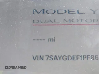 2023 Tesla Model Y Performance with VIN 7SAYGDEF1PF864976, listed as a IAAI auction lot 41667676 with Not Provided miles and . Bid and sale history available at DreamBid. Image 7.