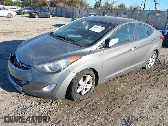 2013 Hyundai Elantra GLS with VIN 5NPDH4AE5DH360708, listed as a IAAI auction lot 41458823 with 109,557 mi miles and . Bid and sale history available at DreamBid. Image 2.