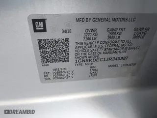 2018 Chevrolet Tahoe Commercial with VIN 1GNSKDEC1JR340887, listed as a IAAI auction lot 41044038 with 99,500 mi miles. Bid and sale history available at carsss.com. Image 9.