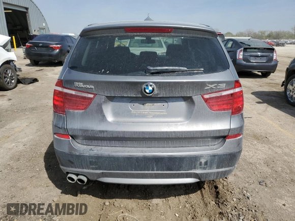 2013 BMW X3 xDrive28i with VIN 5UXWX9C57D0A20612, listed as a Copart auction lot 52385895 with 146,257 mi miles and Salvage Title. Bid and sale history available at DreamBid. Image 6.