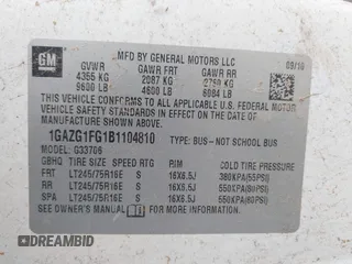 2011 Chevrolet Express Passenger 1LT с VIN 1GAZG1FG1B1104810, выставлен на аукционе IAAI как лот 41902649 с пробегом 16 337 миль миль и . История ставок и продаж доступна на DreamBid. Изображение 9.