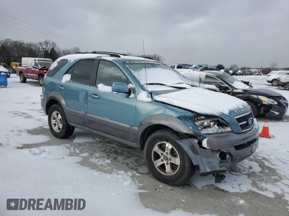 2003 Kia Sorento LX with VIN KNDJC733135076683, listed as a Copart auction lot 45785365 with 0 mi miles and Salvage Title. Bid and sale history available at carsss.com. Image 4.