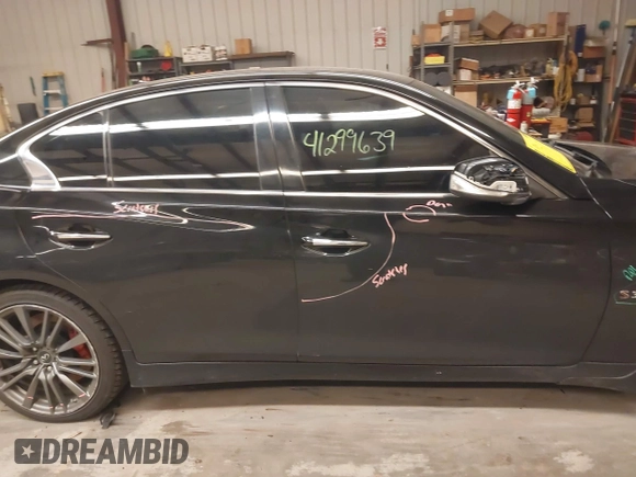 2017 Infiniti Q50 Red Sport 400 with VIN JN1FV7AR8HM870121, listed as a IAAI auction lot 41299639 with 110,302 mi miles. Bid and sale history available at carsss.com. Image 14.