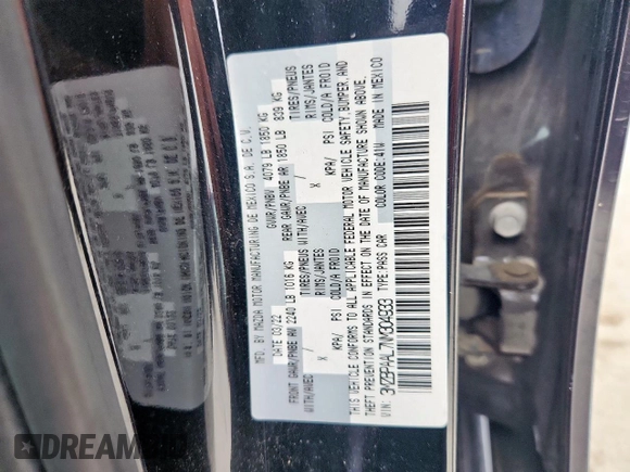 2022 Mazda 3 S with VIN 3MZBPAAL7NM304933, listed as a Copart auction lot 60727995 with 27,642 mi miles and Salvage title. Bid and sale history available at DreamBid. Image 12.