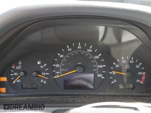 2001 Mercedes-Benz E-Class with VIN WDBJF65J71B310514, listed as a Copart auction lot 47876655 with 188,013 mi miles and Salvage Title. Bid and sale history available at carsss.com. Image 9.