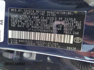 2022 Toyota Avalon XLE z VIN 4T1JZ1FB5NU078911, wystawiony jako Copart lot #67386182 z przebiegiem 6 941 mil mil oraz . Historia ofert i sprzedaży dostępna na DreamBid. Obrazek 14.