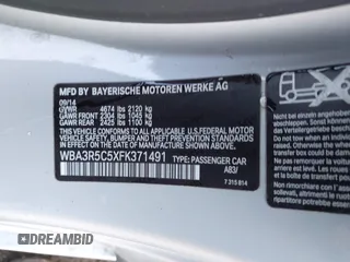 2015 BMW 4 Series 435i xDrive z VIN WBA3R5C5XFK371491, wystawiony jako IAAI lot #40755251 z przebiegiem 122 181 mil mil oraz . Historia ofert i sprzedaży dostępna na DreamBid. Obrazek 9.