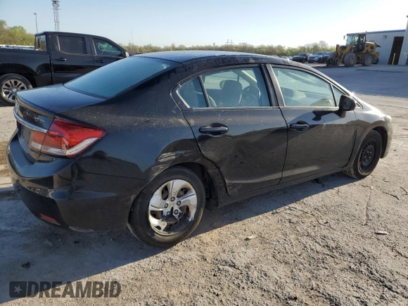 2015 Honda Civic Sedan LX with VIN 2HGFB2F54FH566574, listed as a Copart auction lot 52797175 with 116,822 mi miles and Salvage Title. Bid and sale history available at carsss.com. Image 3.
