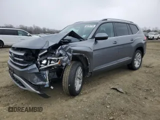 2021 Volkswagen Atlas SEL with VIN 1V2ER2CAXMC598161, listed as a Copart auction lot 45757775 with 58,484 mi miles and Salvage title. Bid and sale history available at DreamBid. Image 1.