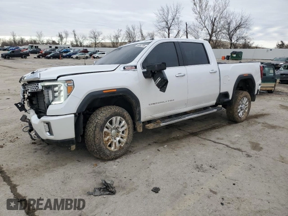 2021 GMC Sierra 3500HD Denali z VIN 1GT49WEY2MF223992, wystawiony jako Copart lot #44362795 z przebiegiem 105 489 mil mil oraz Szkoda całkowita • Salvage title. Historia ofert i sprzedaży dostępna na DreamBid. Obrazek 1.