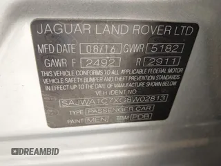 2016 Jaguar XJ R-Sport z VIN SAJWA1C7XG8W02813, wystawiony jako IAAI lot #42508758 z przebiegiem 102 919 mil mil oraz . Historia ofert i sprzedaży dostępna na DreamBid. Obrazek 9.