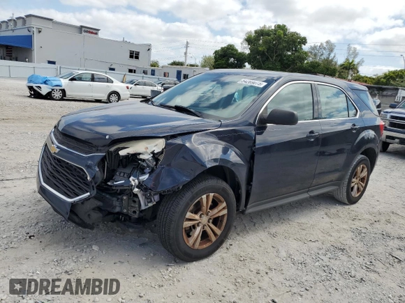 2017 Chevrolet Equinox LS with VIN 2GNALBEK9H6124666, listed as a Copart auction lot 54269075 with 126,467 mi miles and Salvage Title. Bid and sale history available at carsss.com. Image 1.