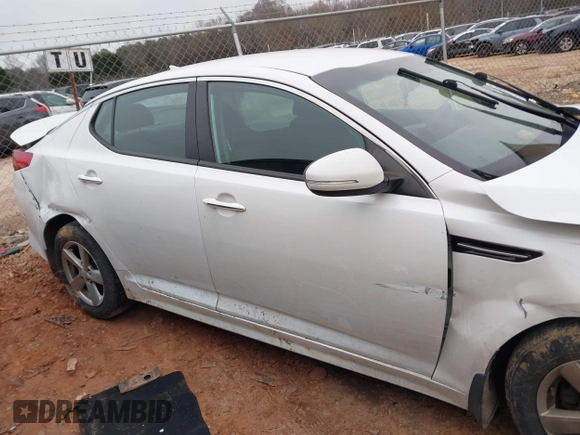 2015 Kia Optima LX with VIN KNAGM4A73F5646213, listed as a IAAI auction lot 41290553 with 101,415 mi miles. Bid and sale history available at carsss.com. Image 14.