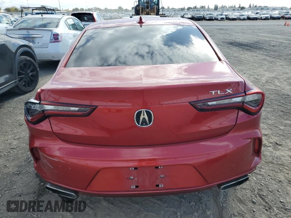 2021 Acura TLX w/Advance Package with VIN 19UUB5F61MA009716, listed as a Copart auction lot 76592364 with 0 mi miles and Salvage Title. Bid and sale history available at carsss.com. Image 6.