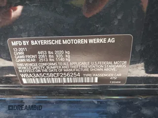 2012 BMW 3 Series 328i with VIN WBA3A5C58CF256254, listed as a IAAI auction lot 41676209 with 68,893 mi miles. Bid and sale history available at carsss.com. Image 9.