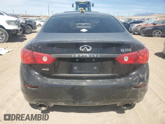 2014 Infiniti Q50 Hybrid Sport with VIN JN1AV7AR5EM700580, listed as a Copart auction lot 42575395 with 152,518 mi miles and Salvage Title. Bid and sale history available at carsss.com. Image 6.