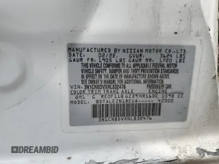 2022 Nissan Versa S with VIN 3N1CN8DVXNL832476, listed as a Copart auction lot 51307035 with 46,935 mi miles and Salvage title. Bid and sale history available at DreamBid. Image 12.