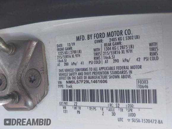 2020 Ford Transit Connect XLT с VIN NM0LS7F29L1461606, выставлен на аукционе IAAI как лот 40983608 с пробегом 100 421 миль миль и . История ставок и продаж доступна на DreamBid. Изображение 9.