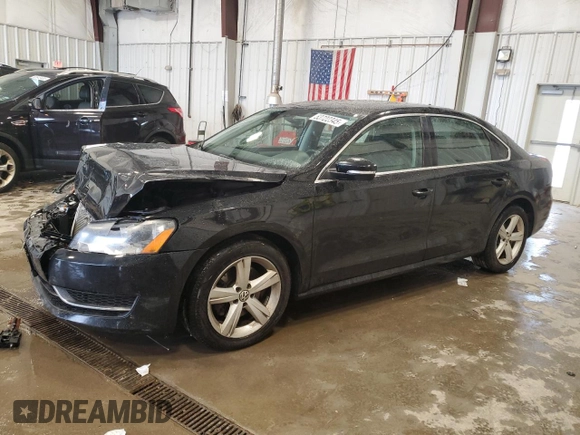 2013 Volkswagen Passat SE w/Sunroof & Nav with VIN 1VWBP7A38DC048224, listed as a Copart auction lot 53722345 with 123,639 mi miles and Non Repairable. Bid and sale history available at carsss.com. Image 1.