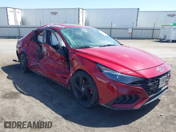 2021 Hyundai Elantra N Line z VIN KMHLR4AF7MU147407, wystawiony jako IAAI lot #42313077 z przebiegiem 124 298 mil mil oraz . Historia ofert i sprzedaży dostępna na DreamBid. Obrazek 13.