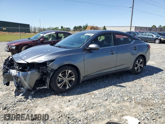 2022 Nissan Sentra SV with VIN 3N1AB8CV1NY288891, listed as a Copart auction lot 49887585 with 24,029 mi miles and Salvage Title. Bid and sale history available at carsss.com. Image 1.