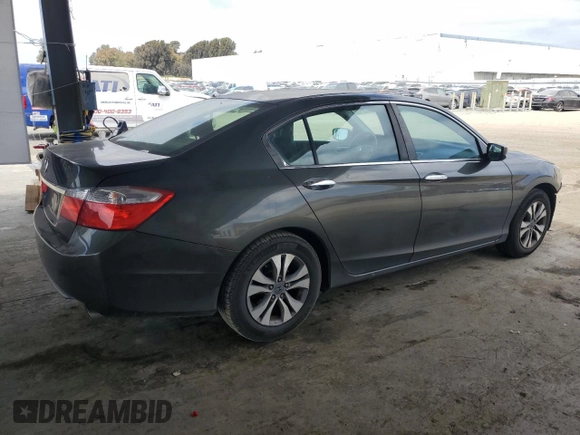 2014 Honda Accord Sedan LX with VIN 1HGCR2F35EA098896, listed as a Copart auction lot 53082635 with 148,008 mi miles and Salvage Title. Bid and sale history available at carsss.com. Image 3.