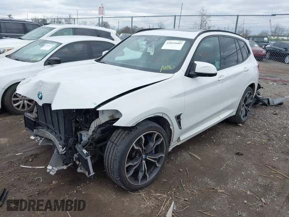 2020 BMW X3 M Competition with VIN 5YMTS0C03LLT10754, listed as a IAAI auction lot 42021685 with 48,768 mi miles. Bid and sale history available at carsss.com. Image 2.