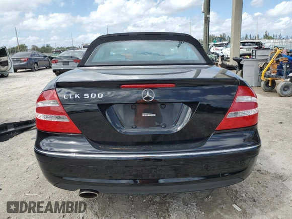 2005 Mercedes-Benz CLK 500 with VIN WDBTK75G45T035778, listed as a Copart auction lot 51510295 with 44,100 mi miles and Salvage title. Bid and sale history available at DreamBid. Image 6.