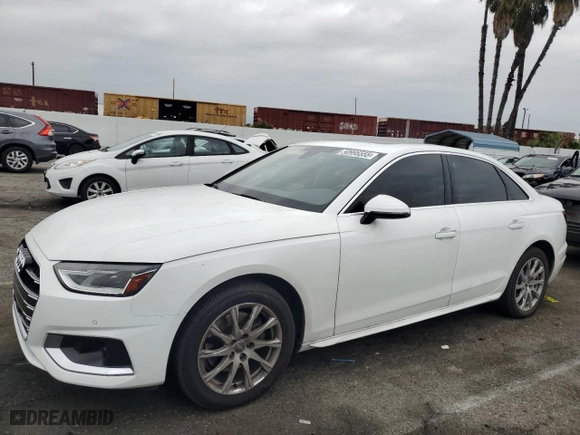 2021 Audi A4 Sedan Premium with VIN WAUABAF41MA025243, listed as a Copart auction lot 50995555 with 41,681 mi miles and Salvage Title. Bid and sale history available at carsss.com. Image 1.