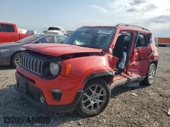 2020 Jeep Renegade Altitude z VIN ZACNJABB9LPL40007, wystawiony jako Copart lot #52416945 z przebiegiem Nie podano mil oraz Szkoda całkowita • Salvage title. Historia ofert i sprzedaży dostępna na DreamBid. Obrazek 1.