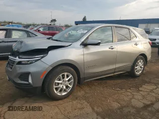 2024 Chevrolet Equinox LT with VIN 3GNAXKEG6RS233458, listed as a Copart auction lot 54882645 with 11,122 mi miles and Salvage title. Bid and sale history available at DreamBid. Image 1.