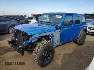 2024 Jeep Wrangler Sport S с VIN 1C4RJXN6XRW356301, выставлен на аукционе Copart как лот 48065615 с пробегом 1 828 миль миль и Списание • Salvage title. История ставок и продаж доступна на DreamBid. Изображение 1.