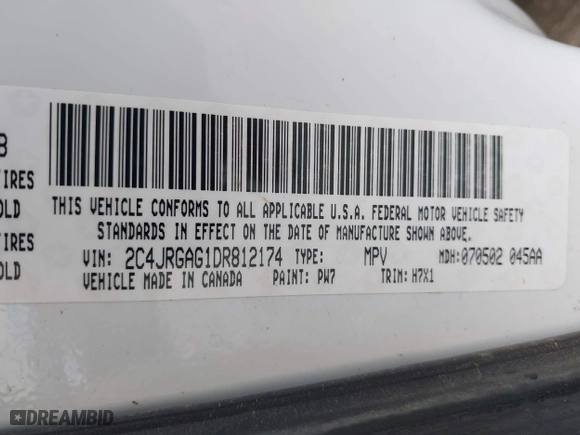 2013 Ram Cargo Van Tradesman with VIN 2C4JRGAG1DR812174, listed as a IAAI auction lot 42114559 with 208,252 mi miles. Bid and sale history available at carsss.com. Image 9.