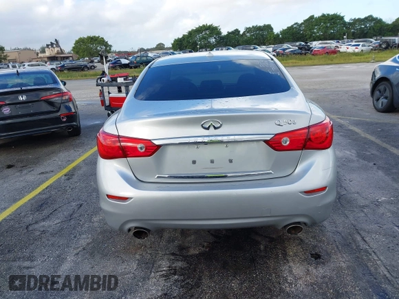 2015 Infiniti Q50 Premium with VIN JN1BV7AP9FM358782, listed as a IAAI auction lot 41103963 with 96,853 mi miles. Bid and sale history available at carsss.com. Image 17.